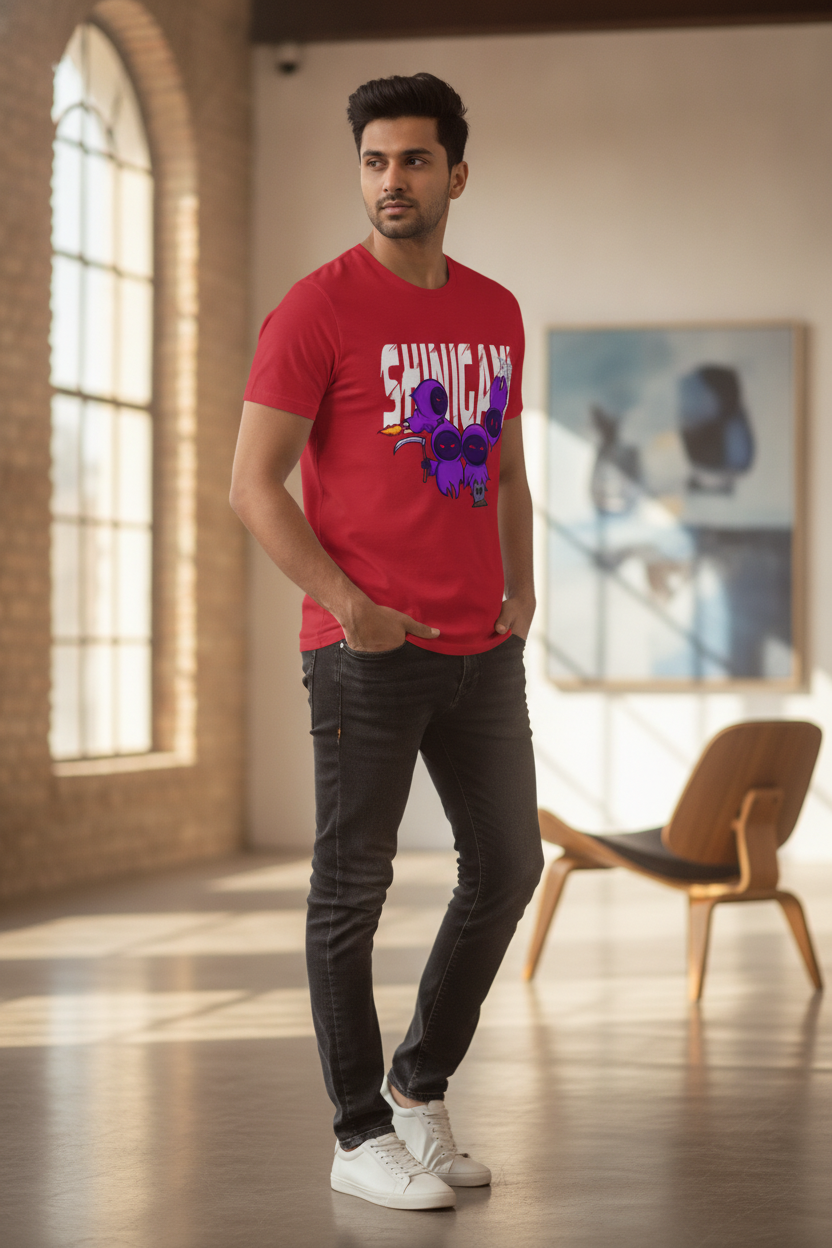 Shinigami Graphic Printed Red Tshirt
