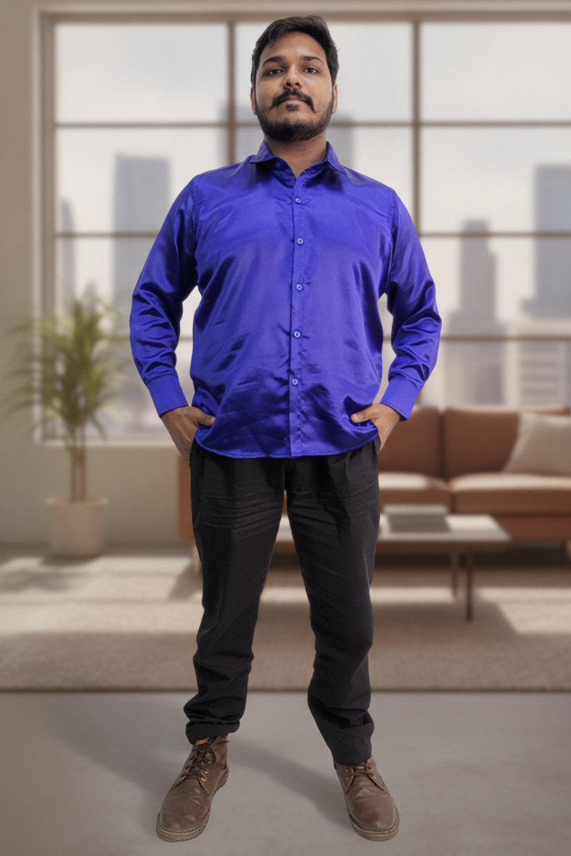 Shiny Classy Blue Shirt