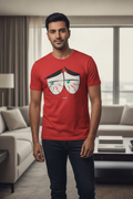 Sleepy Soul, Tired Red Eyes - Quirky Graphic T-Shirt Red Color