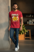 Smile Graphic Printed Red Tshirt