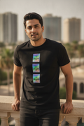 Space Graphic Printed Black Tshirt