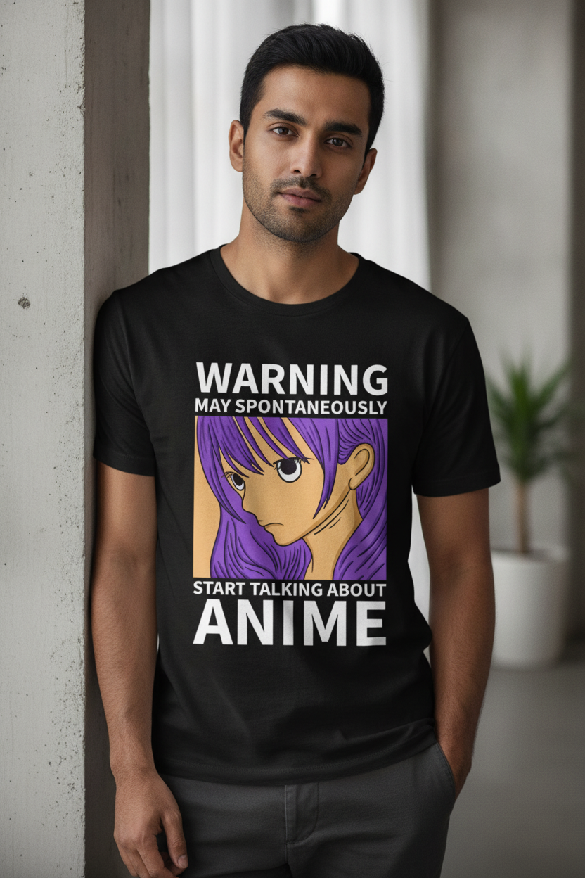 Start Talking About Anime Black Tee
