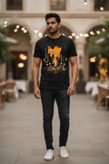 Stonko Black Graphic Printed Tshirt