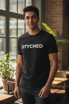 Styched Font Black Tshirt