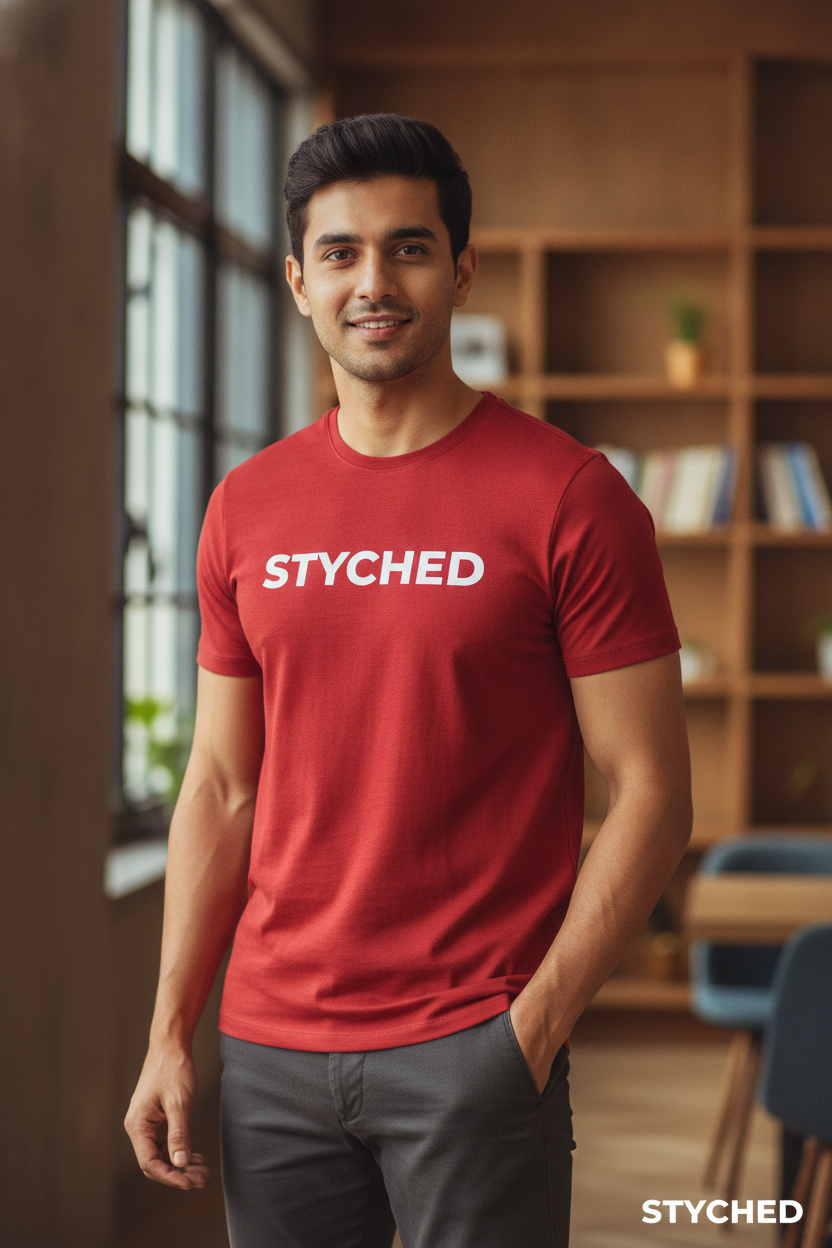 Styched Font Red Tshirt