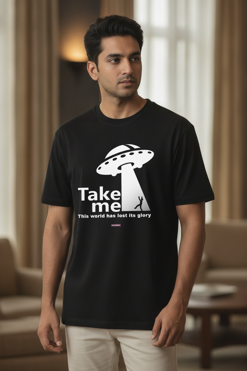 Take me - This world has lost its glory - Black funky casual tshirt
