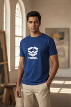 Think Outside the Box - Blue printed Tee
