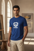 Think Outside the Box - Blue printed Tee