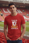 This is Anfield - Liverpool Fan Tee Block printed Red Round neck