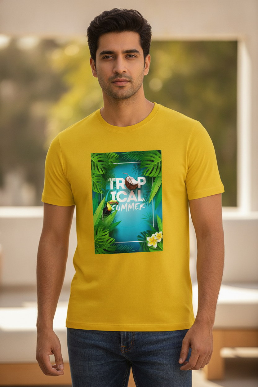Tropical Summer Yellow Tshirt