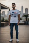 USA Graphic Printed White Tshirt
