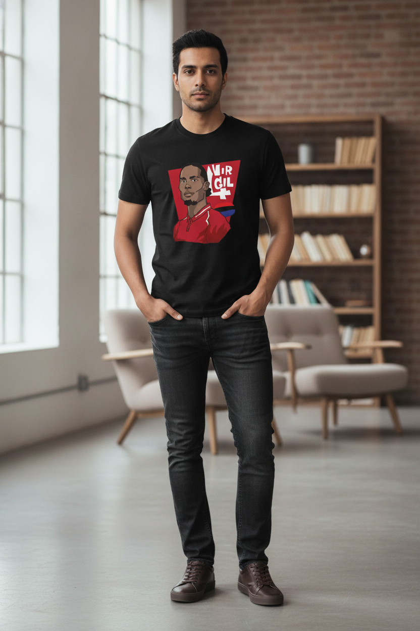 Virgil van Dijk - Liverpool and Netherlands National Team Footballer Casual T-shirt