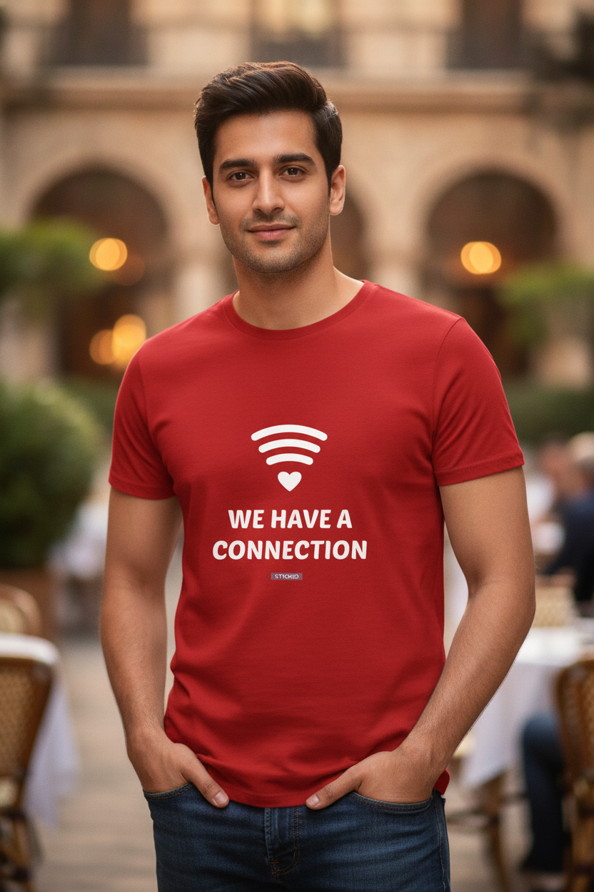 We have a connection - Funny Red Graphic Tee