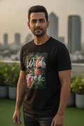 Wild and Free Graphic T-Shirt Black Color