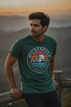 Wilderness - Adventure is Calling American Style Green Round Neck TShirt