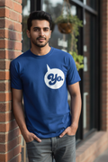 Yo! Message Bubble Printed towards one side of the chest - Blue Printed Casual T-Shirt