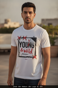 Young and Wild forever - Graphic printed white casual fashion tshirt