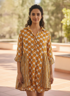 Women's Multi-Printed Relaxed Fit Tunic Dress