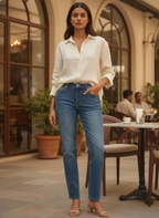 Women's Casual Blue Regular Fit Jeans