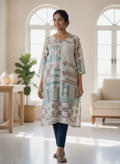 Multi Ethnic Print Regular Fit Kurti