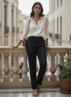 Black Solid Regular Fit Jeans