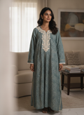 Teal Ethnic Print Relaxed Fit Dress