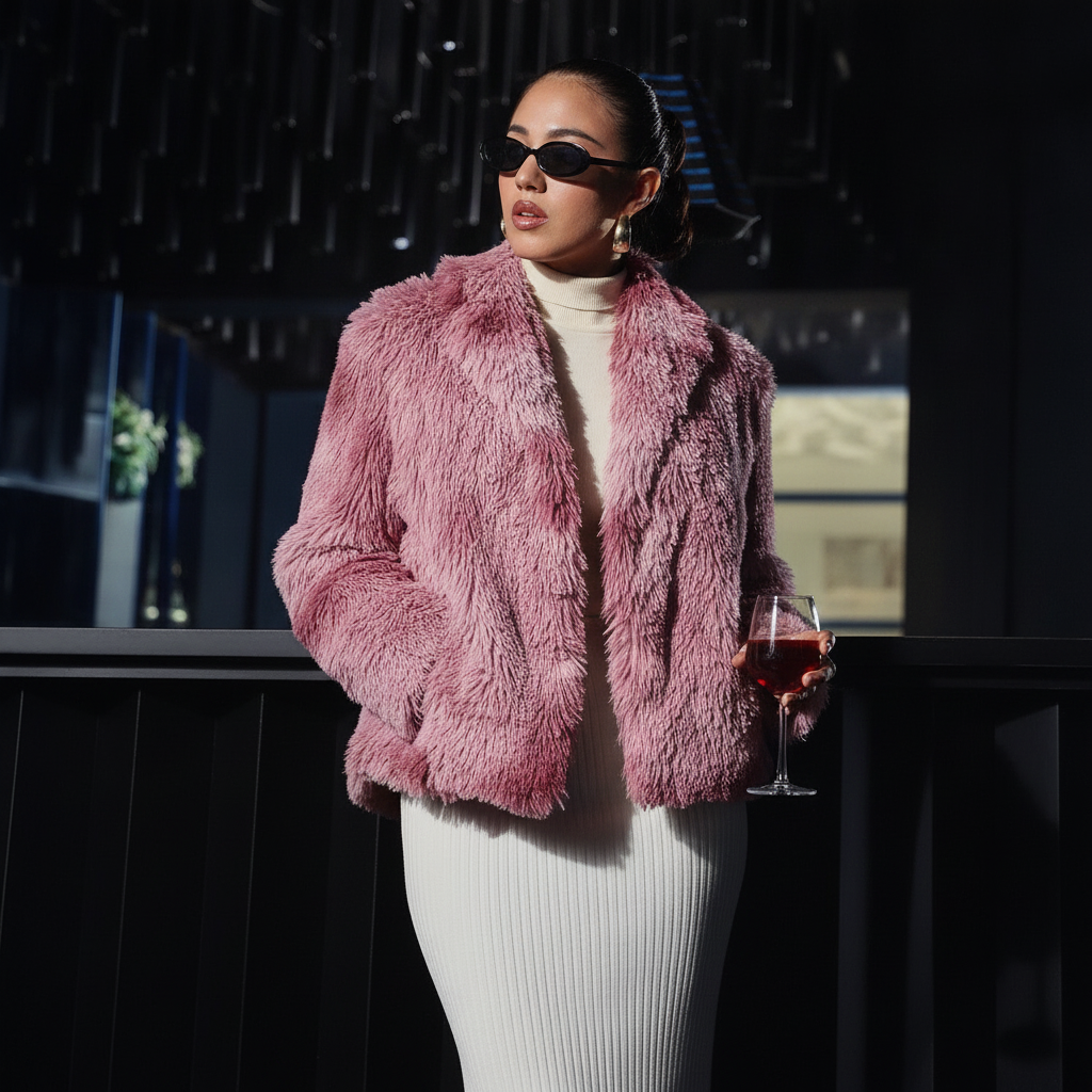 Dye-Fur Shawl Jacket