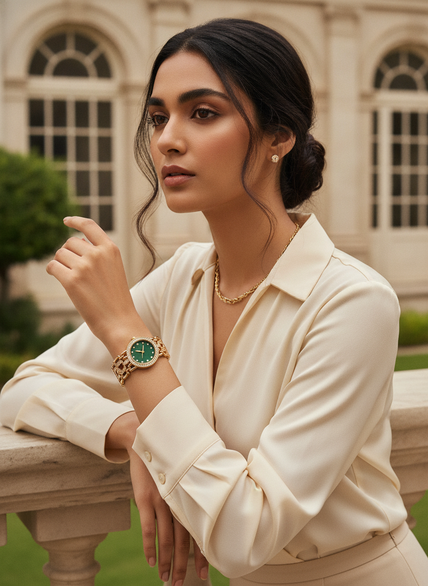 The Emerald Luxe Bracelet Watch - Gold