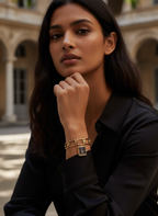 The Ruby Chain Link Watch - Gold