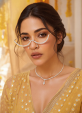 The Luna Crystal Drape Eyewear Chain - Silver