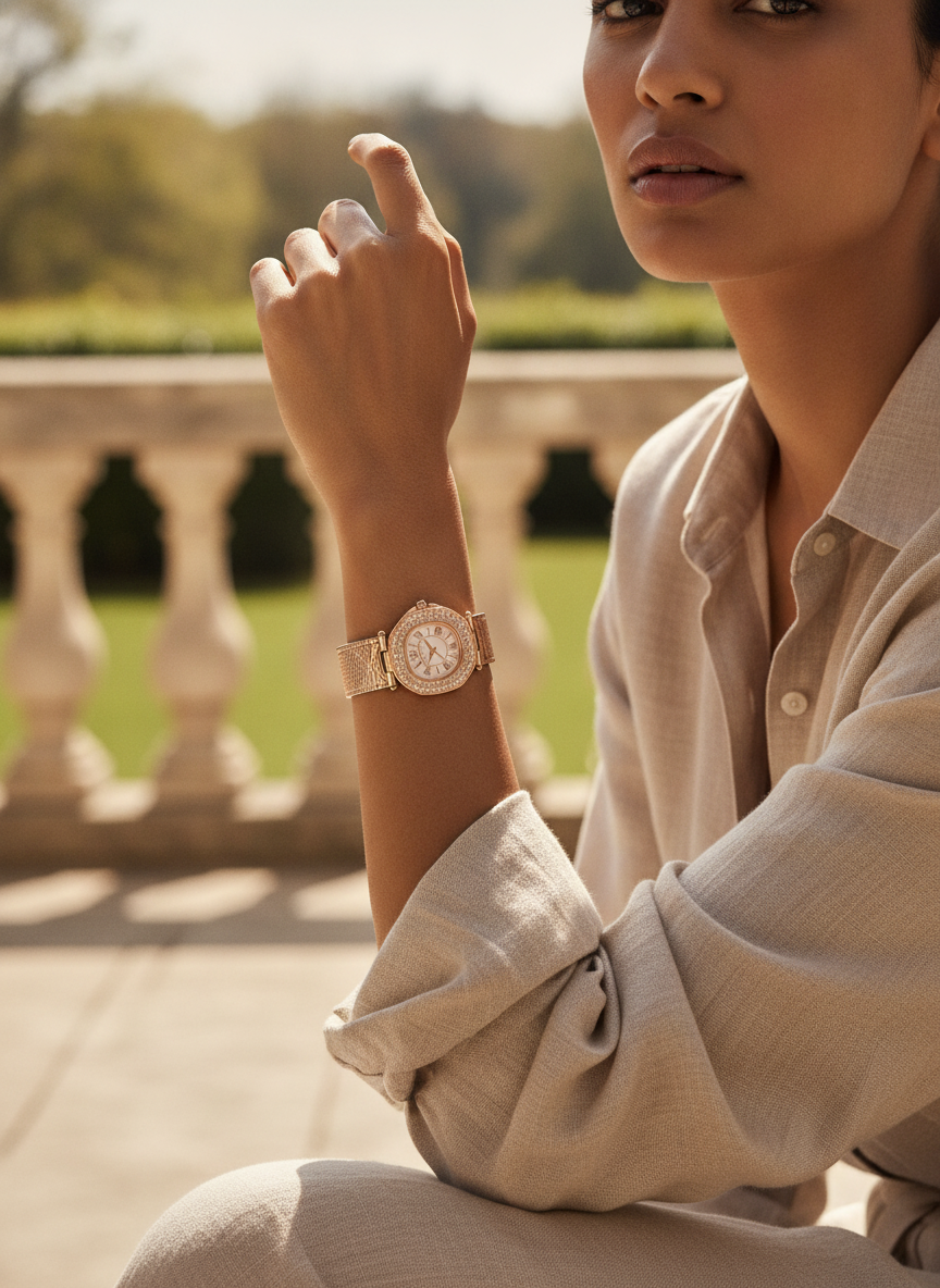 The Emerald Crystal Watch - Silver