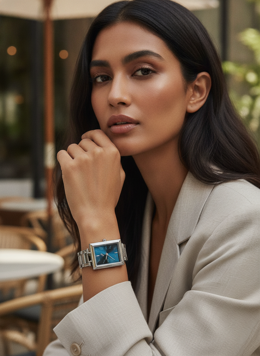 The Sapphire Rectangle Watch - Silver