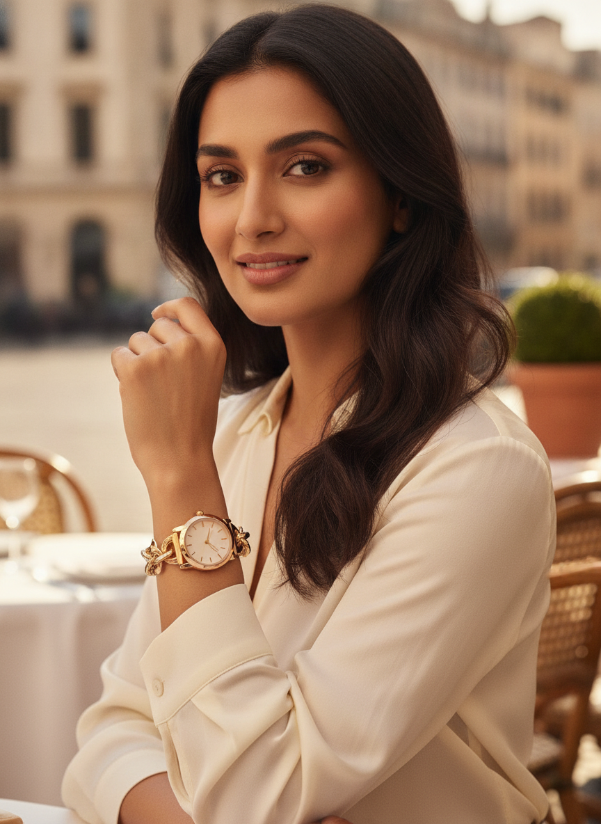 The Noir Classic Watch - Gold