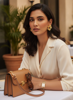 Women's Regalia-Flora Statement Earrings - Antique Gold