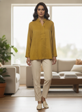 Mustard Solid Relaxed Fit Top