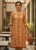 Multi-Color Abstract Print Rayon Kurti