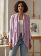Light Purple Solid Draped Shrug