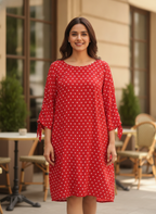 Red Polka Dot Casual Dress
