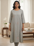 Embellished Light Grey Kurti