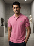 Pink Solid Polo T-Shirt