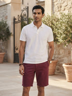 Burgundy Printed Regular Fit Shorts