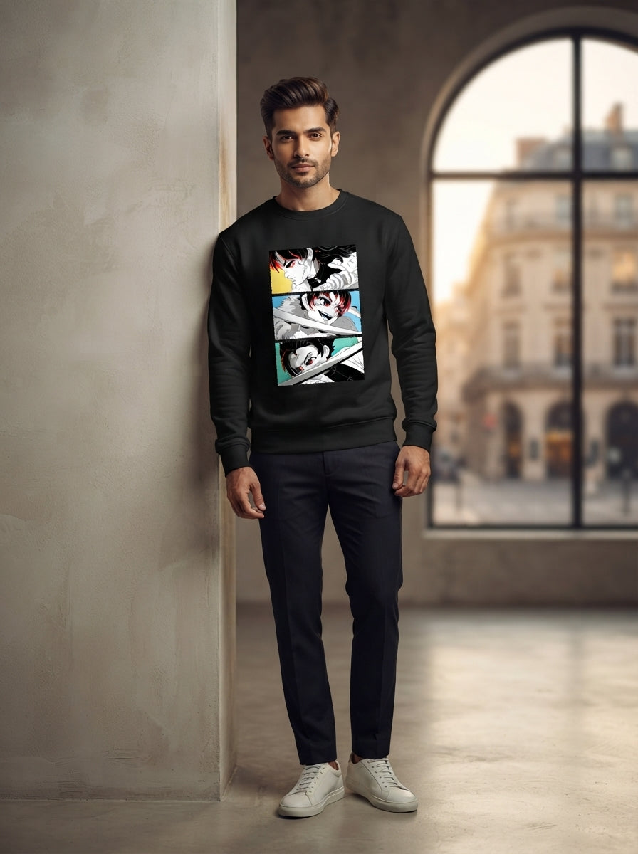 Anime Boys Black Sweatshirt