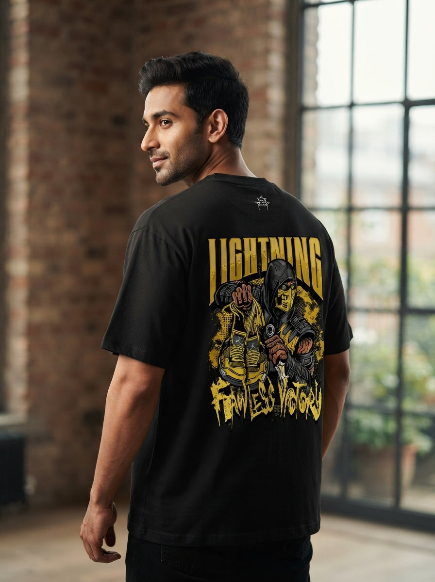 Lightning Black Oversized Tee