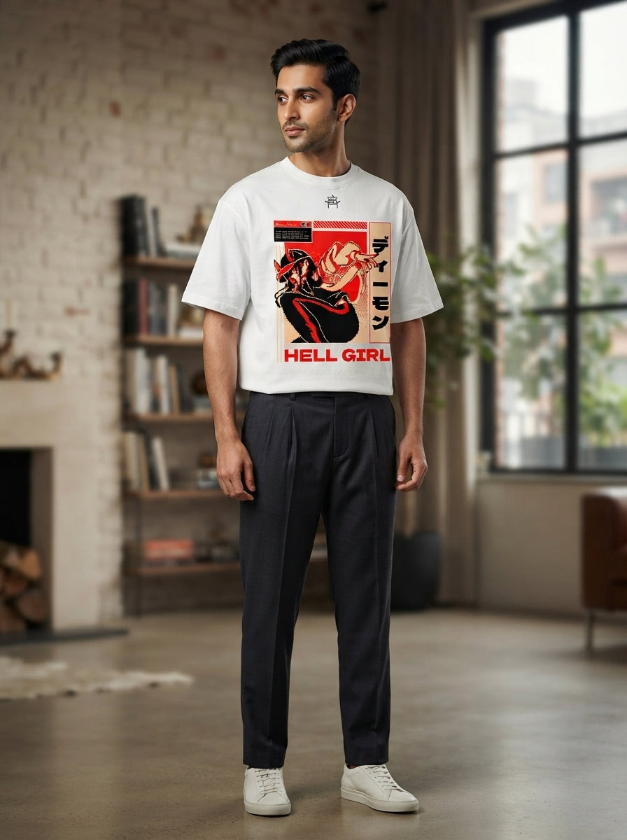 Hell Girl White Oversized Tee