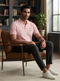 Pink Solid Regular Fit Polo T-Shirt