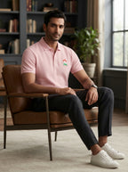 Pink Solid Regular Fit Polo T-Shirt