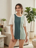 Multi-Color Striped Ribbed Knit T-Shirt