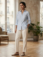 Light Blue Striped Casual Shirt