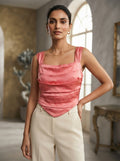 Pink Ruched Strapless Top