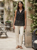 Black Printed Sleeveless Top